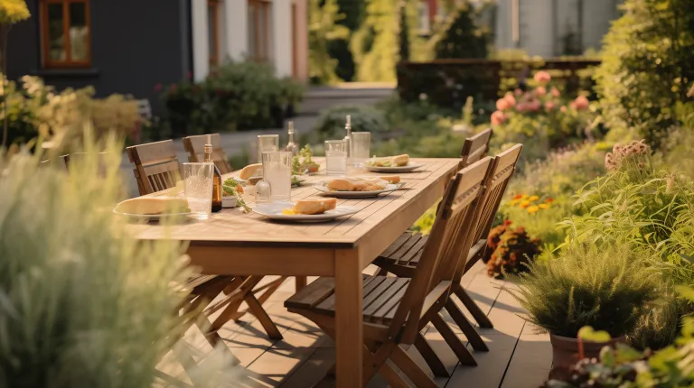 Generationsübergreifendes Wohnen: Gartentisch