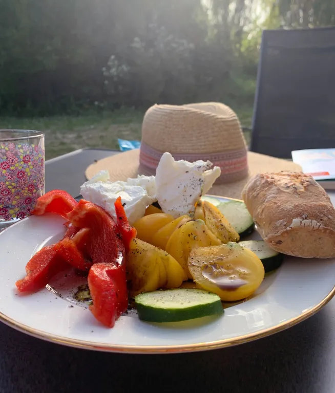 Rohkost und Mozarella Teller